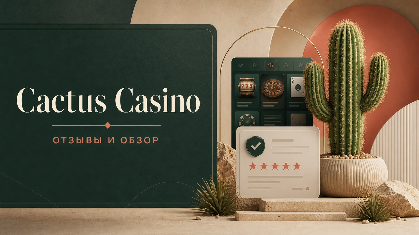 Cactus Casino: редакционная обложка страницы с отзывами