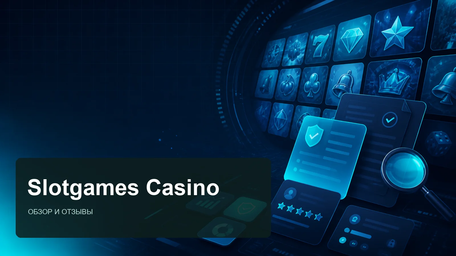Slotgames Casino: редакционная обложка страницы с отзывами