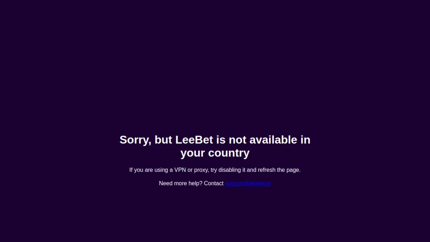 Leebet Casino: верхняя часть интерфейса